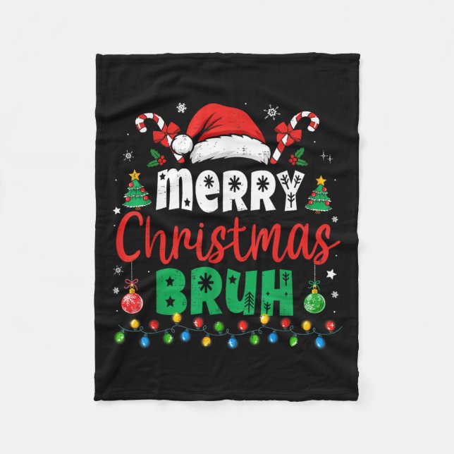 Bruh Christmas Shirt Kids Xmas Men Teen Boys Funny Fleecedecke (Vorderseite)
