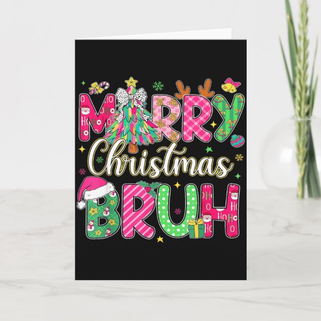 Bruh Christmas Shirt Kids Xmas Men Teen Boys Funny Karte (Vorderseite)