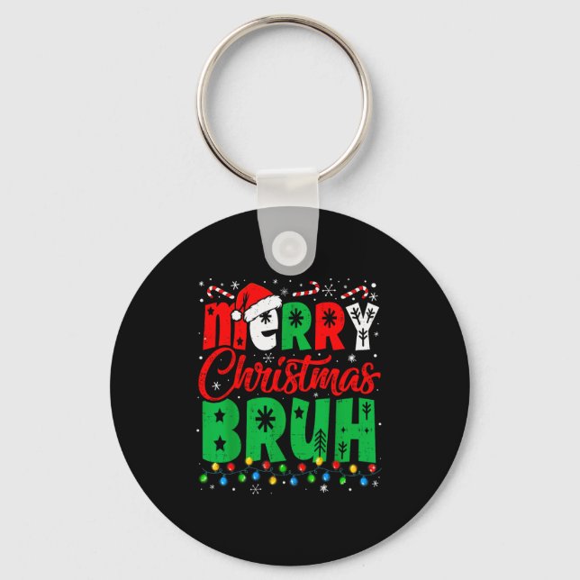 Bruh Christmas Shirt Kids Xmas Men Teen Boys Funny Schlüsselanhänger (Vorderseite)