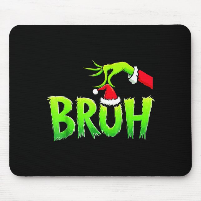 Bruh Christmas Shirt Kids Xmas Teens Boys Funny Ch Mousepad (Vorne)