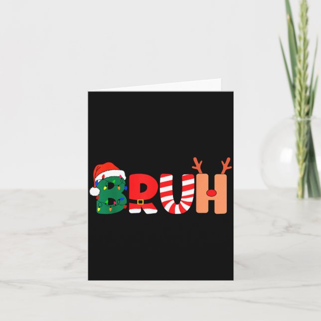 Bruh Christmas Shirt Teens Boys Xmas Kids Funny Ch Karte (Vorderseite)