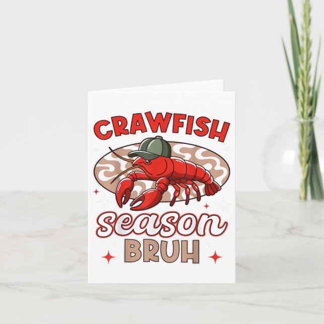 Bruh Crawfish Hat Boy Funny Crawfish Festival Karte (Vorderseite)