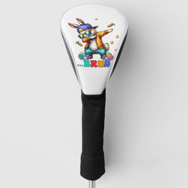 Bruh Dab Hase Ostern Lustig Golf Headcover (Vorderseite)