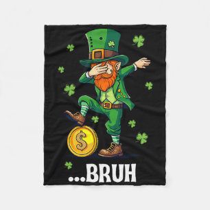 Bruh Dab Leprechaun Lustig Kinder Jungen Männer St Fleecedecke