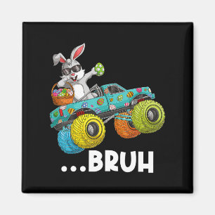 Bruh Dabbing Bunny Happy Ostermonster Truck Liebe Magnet