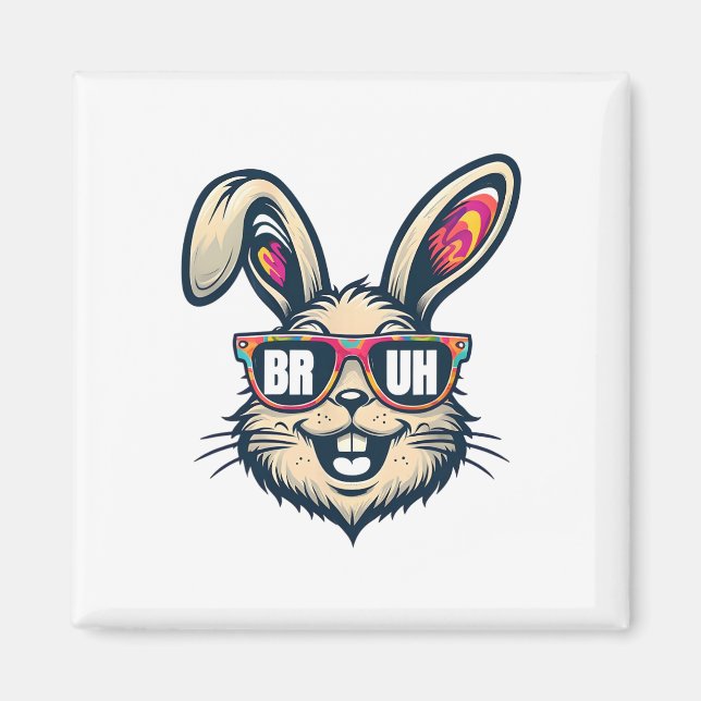 Bruh Dabbing Bunny Ostern Lustig Männer Kinder Jun Magnet (Vorne)