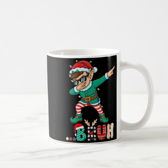 Bruh Dabbing Elf Funny Kids Boys Mens Christmas Ma Kaffeetasse (Rechts)