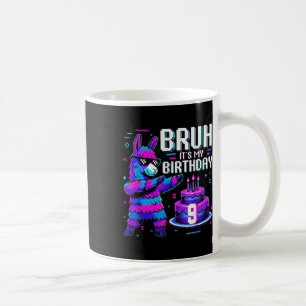 Bruh Dabbing Es ist mein 9. Geburtstag Llama Pinat Kaffeetasse
