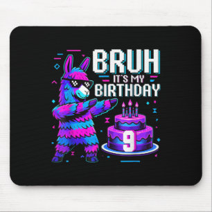 Bruh Dabbing Es Ist Mein 9. Geburtstag Llama Pinat Mousepad