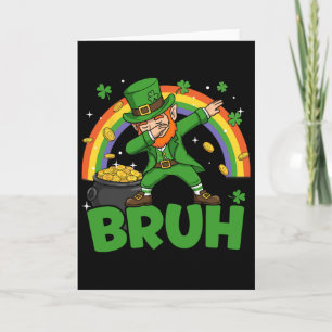 Bruh Dabbing Leprechaun Lustiger St. Patricks Tag Karte