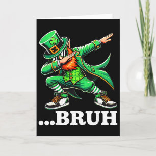 Bruh Dabbing Leprechaun Lustiges Meme Kinder Junge Karte