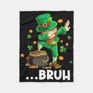 Bruh Dabbing Leprechaun St. Patrick's Day Lustiger Fleecedecke