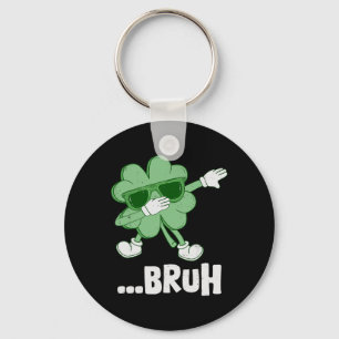 Bruh Dabbing Shamrock Lustig Kinder Männer Jungen Schlüsselanhänger