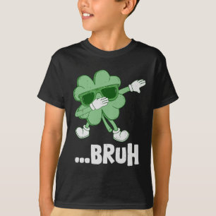 Bruh Dabbing Shamrock Lustig Kinder Männer Jungen T-Shirt