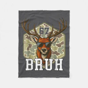 Bruh Deer 67 Lustiges Hirschjagd Camouflage Hut Ju Fleecedecke
