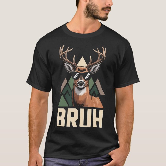 Bruh Deer Funny Deer Hunting Camo Hat Youth Kids S T-Shirt (Vorderseite)