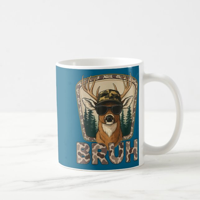 Bruh Deer Hunter Funny Deer Hunting Camo Men Teens Kaffeetasse (Rechts)