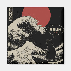 Bruh.' Die große Welle Kanagawa Lustige japanische Magnet