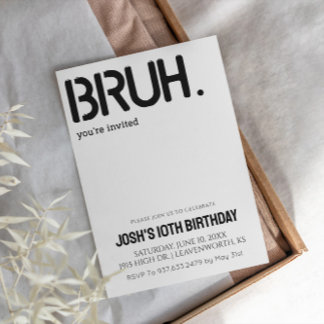 Bruh, du bist eingeladene Jungs zum Geburtstag Einladung