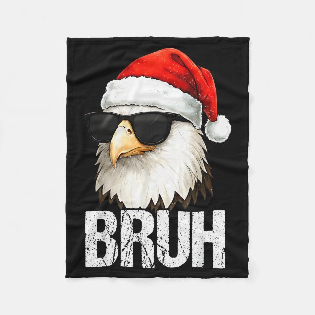 Bruh Eagle Christmas Funny Xmas For Mens Boys  Fleecedecke (Vorderseite)
