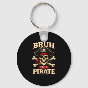 Bruh ein Piratenschädel Augenklappe Kreuzknochen l Schlüsselanhänger