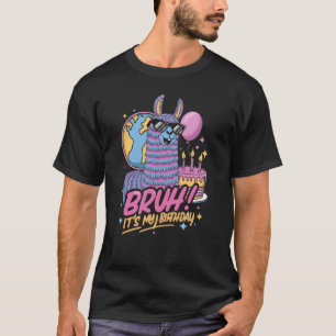 Bruh Es Ist Meine Geburtstagsfeier Familien Lama M T-Shirt