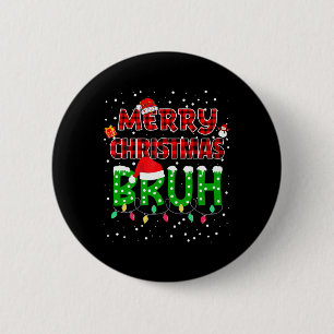 Bruh Frohe Weihnachten Red Kariert Xmas Pajama Button