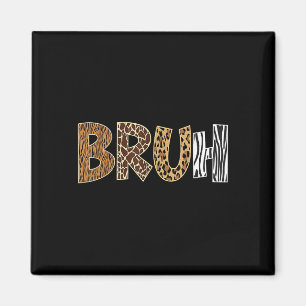 Bruh Funny Animal Print Meme Jungle Safari Design Magnet