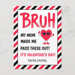 Bruh Funny Boys Valentine's Card for School Friend Postkarte
