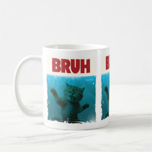 BRUH Funny Cat Grumpy Underwater Kitty Cat Liebhab Kaffeetasse