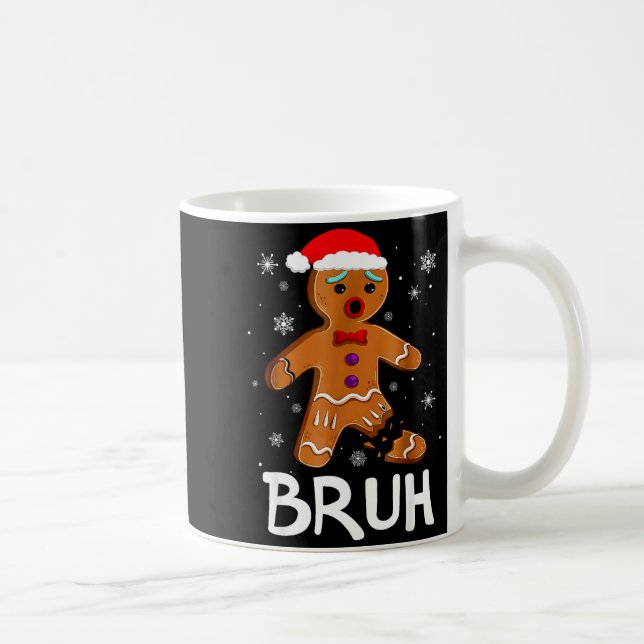 Bruh Funny Christmas Gingerbread Man Teens Boys Ki Kaffeetasse (Rechts)