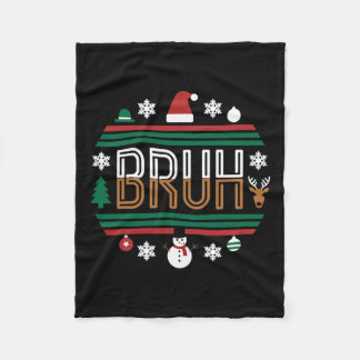 Bruh Funny Christmas Red Kariert Teens Boys Kids X Fleecedecke