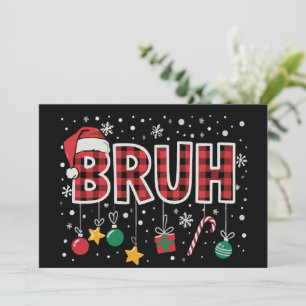 Bruh Funny Christmas Red Kariert Xmas Pajamas Feiertagskarte