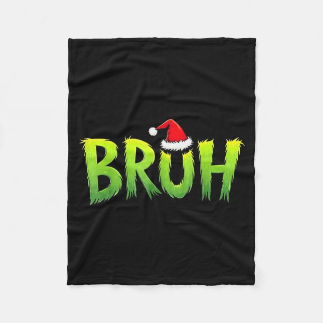 Bruh Funny Christmas Red Plaid Teens Boys Kids Xma Fleecedecke (Vorderseite)