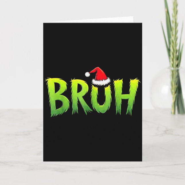 Bruh Funny Christmas Red Plaid Teens Boys Kids Xma Karte (Vorderseite)