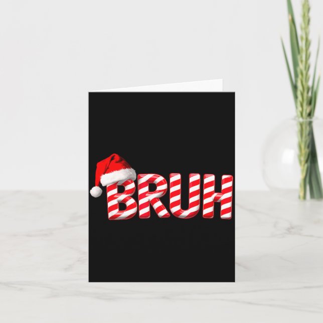 Bruh Funny Christmas Red Plaid Teens Boys Kids Xma Karte (Vorderseite)