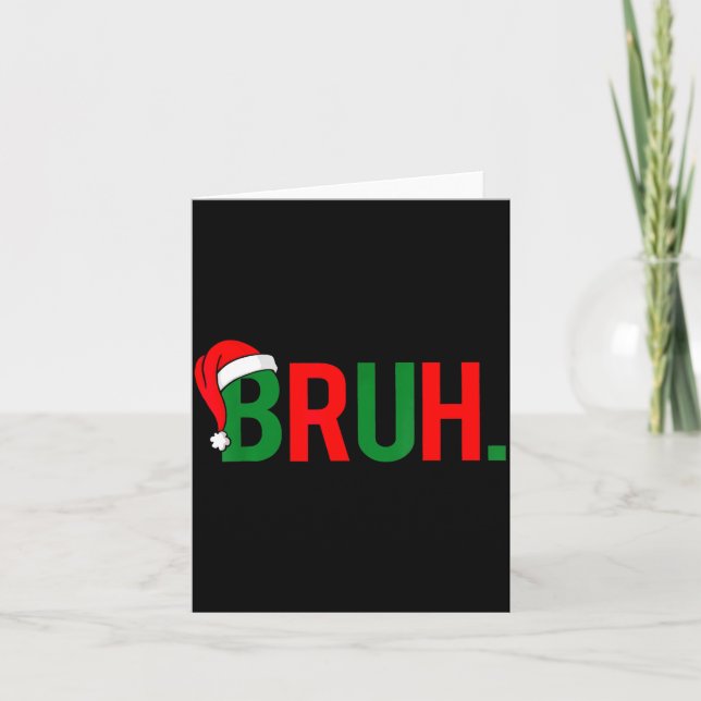 Bruh Funny Christmas Red Plaid Teens Boys Kids Xma Karte (Vorderseite)