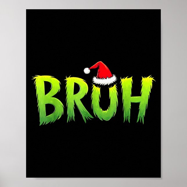 Bruh Funny Christmas Red Plaid Teens Boys Kids Xma Poster (Vorne)
