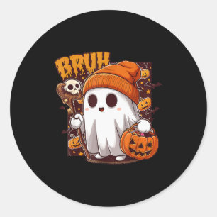 Bruh Geist Frohes Halloween Süßes oder Saures Kürb Runder Aufkleber