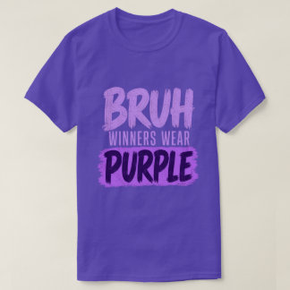 Bruh Gewinner tragen lila lustiger Lehrer Kind Fel T-Shirt