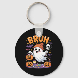 Bruh Ghost Halloween Candy Niedlich Ghost Kids Schlüsselanhänger