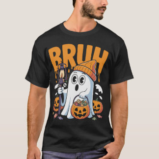 Bruh Ghost Halloween Niedlich Ghost-Kostüm für das T-Shirt