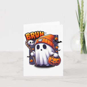 Bruh Ghost Halloween Niedlich Ghost Trick oder Tre Karte