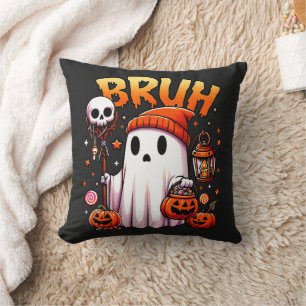 Bruh Ghost Halloween Niedlich Ghost Trick oder Tre Kissen