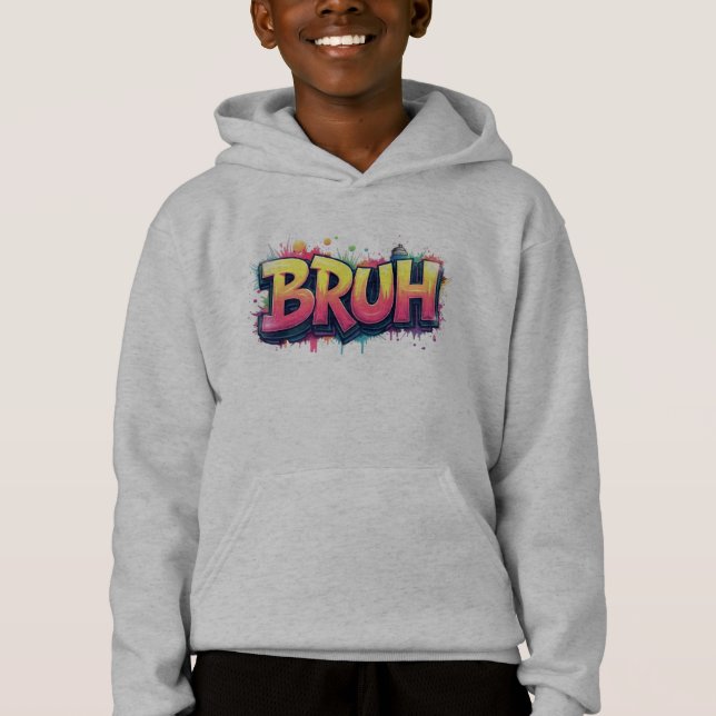 Bruh Graffiti Meme - Funny Urban Street Art Design Hoodie (Vorderseite)