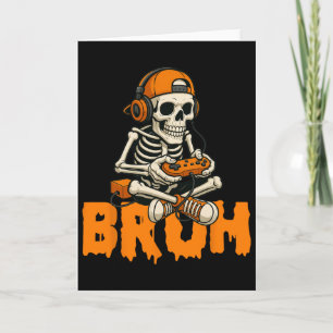 Bruh Halloween Jungen Kinder Gamer Männer Skelett Karte