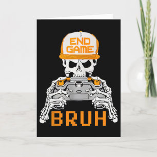 Bruh Halloween Jungen Kinder Gamer Männer Skelett Karte