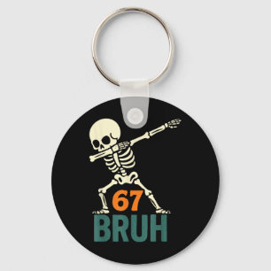 Bruh Halloween-Meme Zahlen Sechs Sieben Skelett Sp Schlüsselanhänger