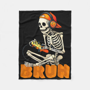 Bruh Halloween-Skelett-Gamer-Video-Gaming-Jungs Mi Fleecedecke