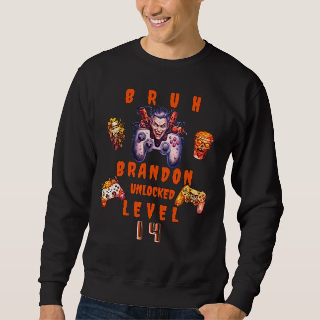 BRUH Halloween Teen Geburtstag Videospiel Sleepove Sweatshirt (Vorderseite)